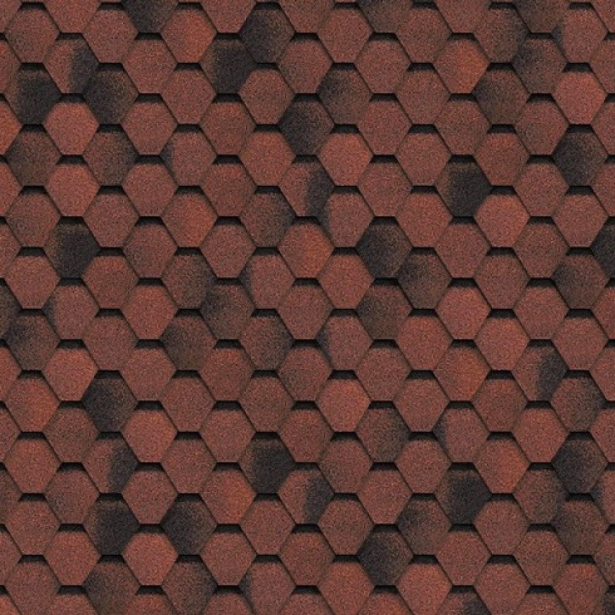 Гибкая черепица Shinglas, Финляндия, Соната, Красный цвет купить в Луганске
