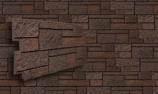 Фасадная панель VOX Sandstone (Сандстоун) в темно-коричневом цвете купить в Луганске