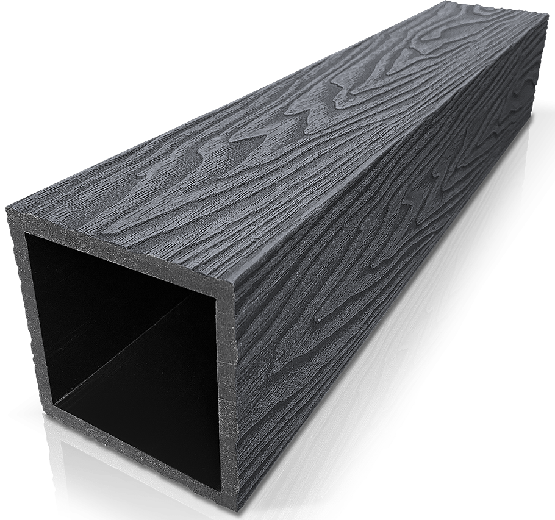 Столб ДПК 3D GardenParkett с текстурой дерева в цвете Графит купить в Луганске