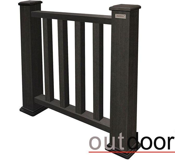 Ограждение из ДПК Outdoor Classic 3D STORM черного цвета купить в Луганске