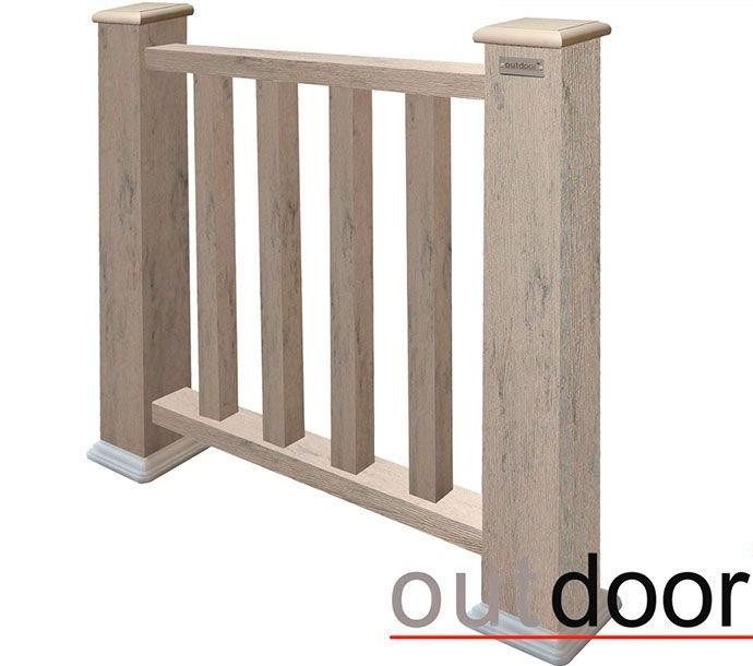 Ограждение из ДПК Outdoor Классик 3D STORM в сером миксе купить в Луганске
