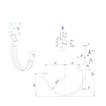 Крюк короткий усиленный модернизированный с комплектом крепления Aquasystem, PU MATT, RAL 9003 Белый 150/100
