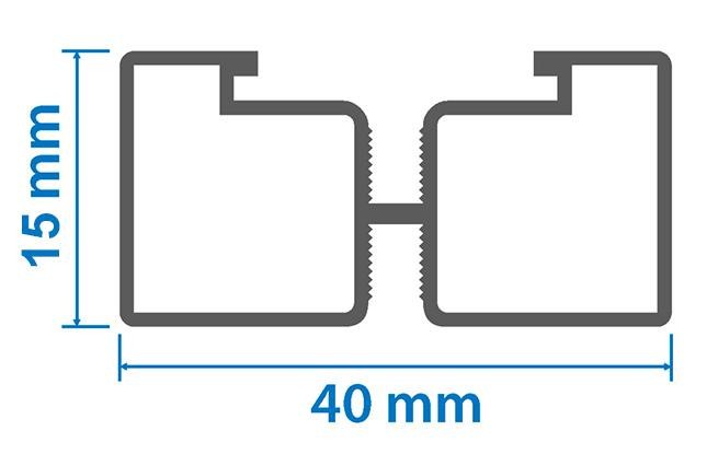 Алюминиевая опорная лага KRONEX Slim 40x15x3000 мм купить в Луганске