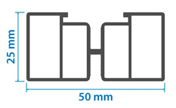 Алюминиевая несущая лага KRONEX 50x25x3000 мм купить в Луганске