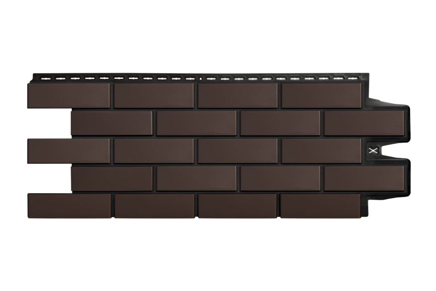 Фасадные панели Grand Line, Клинкерный кирпич Design, Шоколадный, шов RAL 9005  купить в Луганске