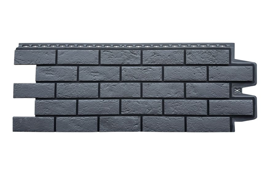 Фасадная панель Grand Line, Состаренный кирпич Design, Графит, шов RAL 9005 купить в Луганске