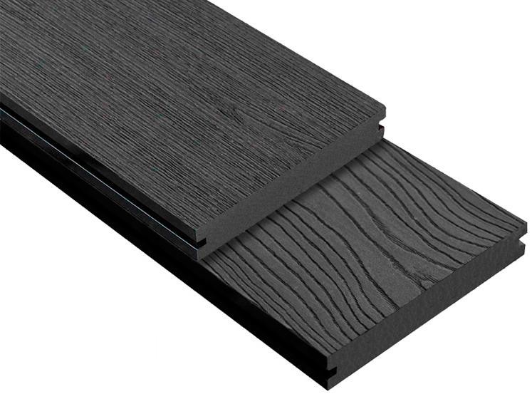 Террасная доска DPK Outdoor 3D полнотелая STORM/OCEAN BLACK черного цвета купить в Луганске