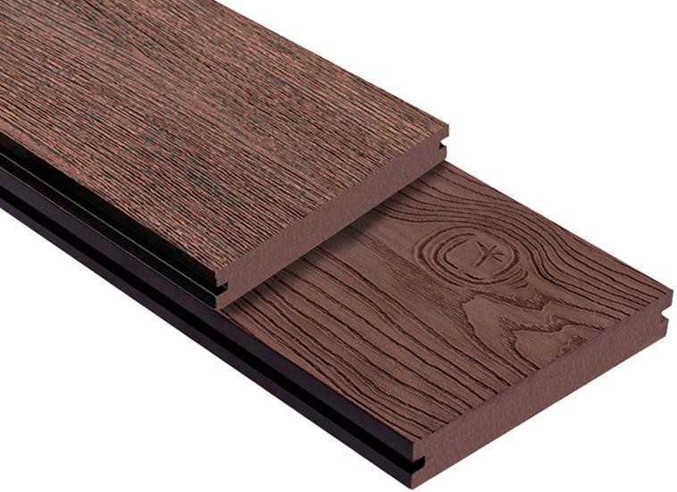 Террасная доска ДПК Outdoor 3D сплошная STORM/OCEAN BROWN коричневая смешанная купить в Луганске